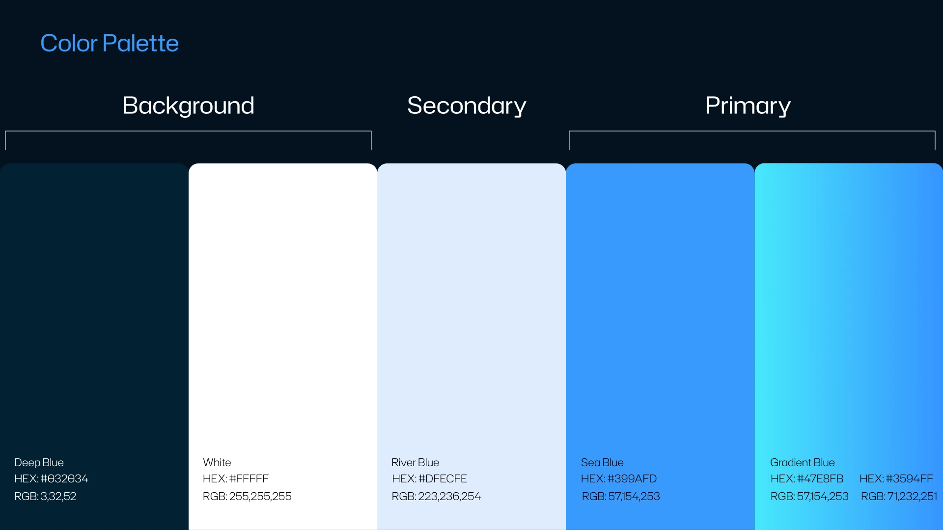 The colour palette